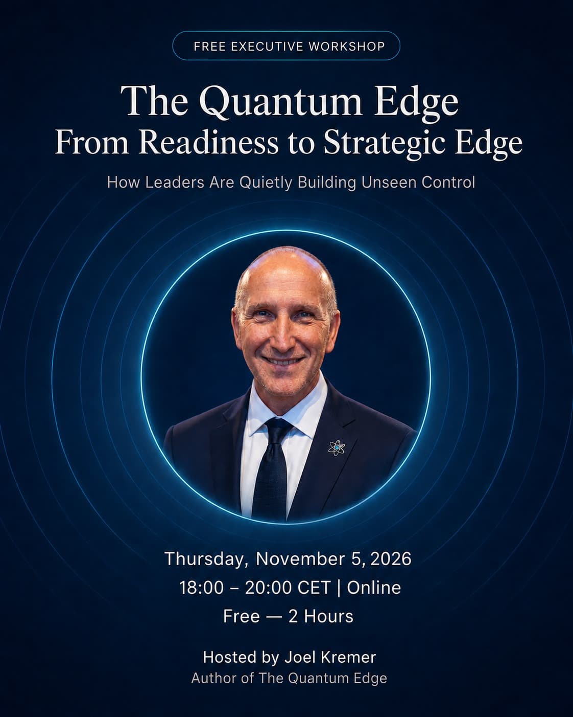 Official event poster for The Quantum Edge: From Readiness to Strategic Edge workshop